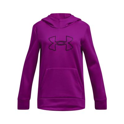 Under Armour girls Armour Fleece Big Logo Hoodie, (573) Mystic Magenta / / White, Medium