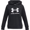 Under Armour girls Rival Fleece Big Logo Hoodie, (001) Black / / White, Small view 1