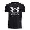 Under Armour Boys Tech Hybrid Printed Fill Short-Sleeve T-Shirt, (009) Black / / White, X-Large view 1