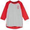 Under Armour Boys Utility 3/4 Performance Shirt, (013) Mod Gray Full Heather/Red/Red, Large view 1
