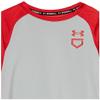 Under Armour Boys Utility 3/4 Performance Shirt, (013) Mod Gray Full Heather/Red/Red, Large view 2