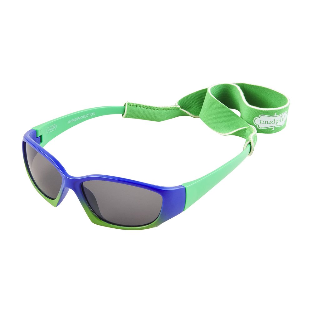 Mud Pie Toddler Boy Sunglasses & Strap Set, Green