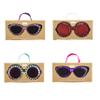 Mud Pie Cat Eye Toddler Girl Sunglasses & Strap Set, Red view 3