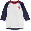 Under Armour Boys Utility 3/4 Performance Shirt, (100) White/Midnight Navy/Red, Large view 1