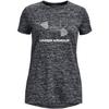 Under Armour Girls Tech Big Logo Twist Short Sleeve T Shirt, (001) Black / / White, Medium view 1