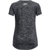 Under Armour Girls Tech Big Logo Twist Short Sleeve T Shirt, (001) Black / / White, Medium view 2