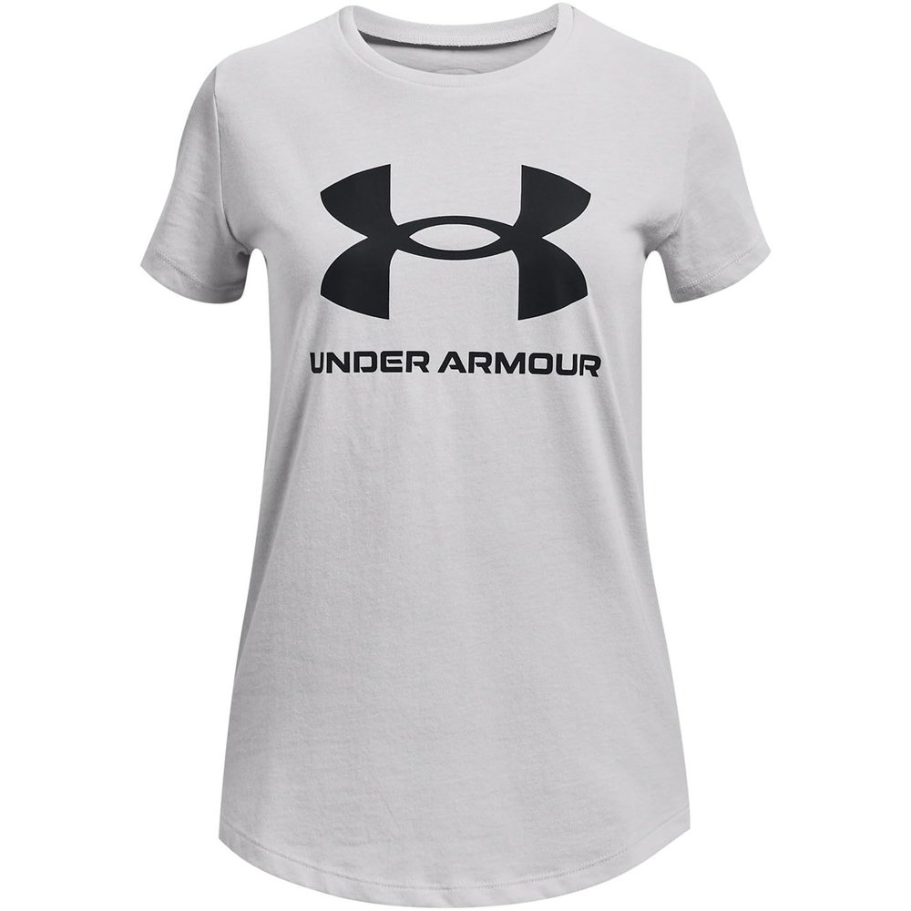 Under Armour Girls' Live Sportstyle Graphic Short-Sleeve T-Shirt, (014) Halo Gray/Black/Black, X-Small