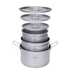 Boundless Voyage Titanium Pot Portable Camping Cookware Lightweight Cooking Pot Set for Outdoor Cooking Traveling Backpacking Hiking Trekking Picnic (3 Pcs Set) view 1