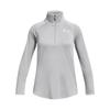 Under Armour Girls Tech Graphic Half Zip Hoodie, (012) Mod Gray Light Heather / / Metallic Silver, Small