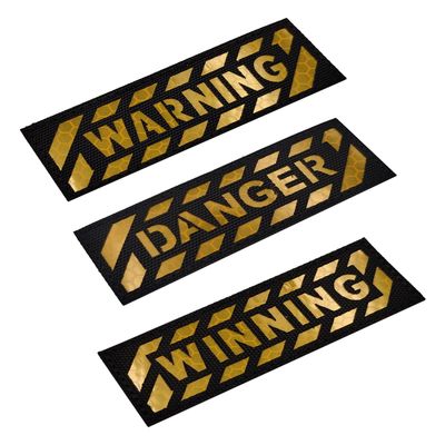 3 PCS Warning Danger Winning Patches IR Infrared Reflective Patches Laser Cut Patch Tactical Morale Patch Hook Backed(17)