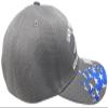 2nd Amendment God Guns Guts USA Flames On Bill Grey Gray Polyester Cotton Blend Adjustable Baseball Ball Cap Hat view 4