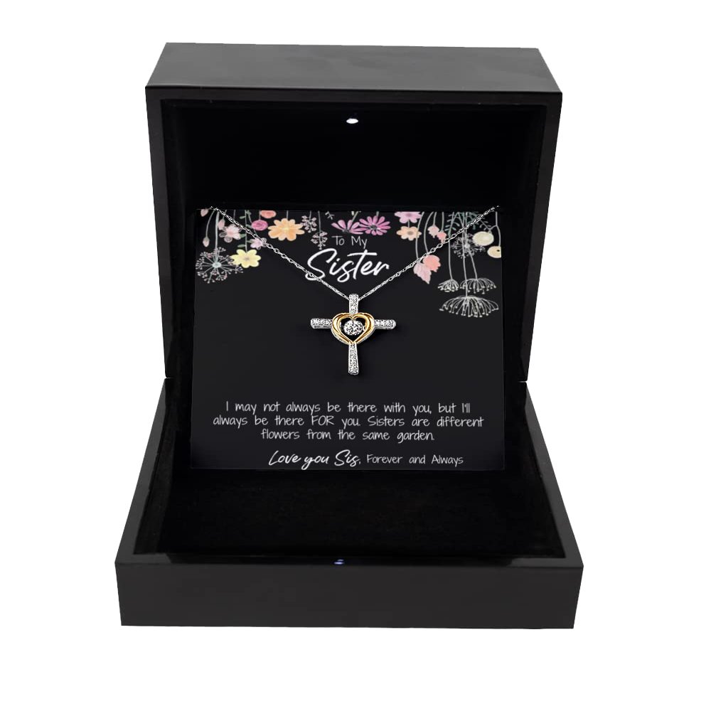 Cross Dancing Necklace Luxury Box Cross Dancing Pendant, for Sister, Sister Jewelry Gift, Gift for Sister, from Sister, Sister in Law, Necklace for