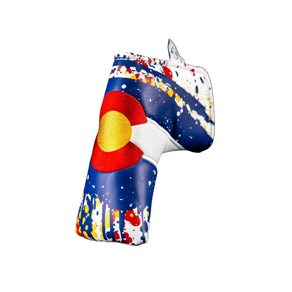 Pins & Aces Colorado Tribute Premium Golf Club Head Cover - Premium, Hand-Made Leather Headcover - CO Flag Styled, Tour Quality Golf Club Cover - Style & Customize Your Golf Bag (Blade)