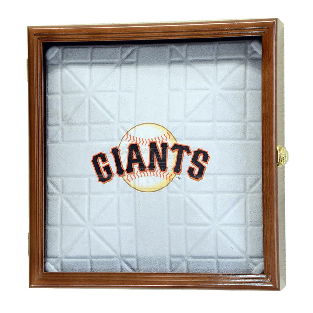 Baseball Base Display Case Cabinet (for Full-Size Base) (Walnut)