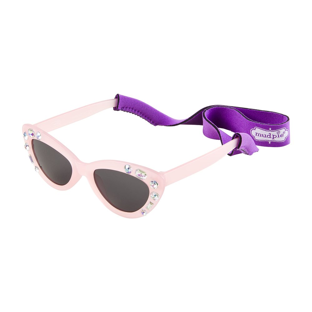 Mud Pie Toddler Girl Sunglasses & Strap Set, Light Pink