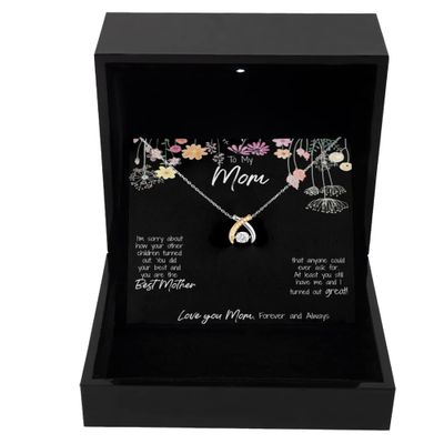 Wishbone Dancing Necklace Luxury Box Cross dancing pendant, for Mother, Mom jewelry gift, Gift for Mom, from son, or daughter, mother in law, like a