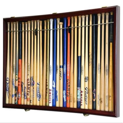 Large Mini 18" Bat Baseball Display Case Cabinet (Cherry)