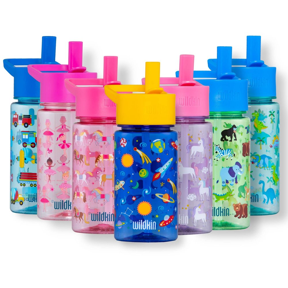 Wildkin Kids 16 Oz Water Bottle BPA-Free Tritan, Leak-Proof Lid, Durable & Easy to Clean - Out of this World