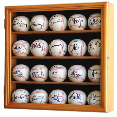 20 Baseball Ball Display Case Cabinet (Oak)