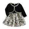 SZZY Toddler Girls Sleeveless Cartoon Prints Princess Dress Ruffles Robe Cloak Set Girls Dresses Winter (Black, 12-18 Months) view 1