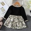 SZZY Toddler Girls Sleeveless Cartoon Prints Princess Dress Ruffles Robe Cloak Set Girls Dresses Winter (Black, 12-18 Months) view 2