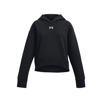 Under Armour Girls Rival Fleece Crop Hoodie, (001) Black / / White, X-Small