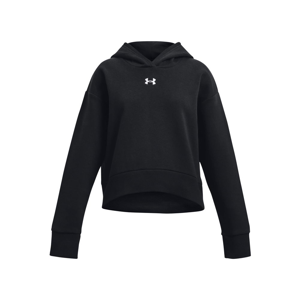 Under Armour Girls Rival Fleece Crop Hoodie, (001) Black / / White, X-Small