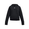 Under Armour Girls Rival Fleece Crop Hoodie, (001) Black / / White, X-Small view 1