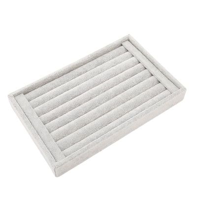 Magik 1-2 Pc Velvet Jewelry Ring Display Organizer Tray Holder Earring Storage Case (1 Pack, Gray)