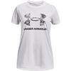 Under Armour Girls Tech Print Big Logo Short Sleeve Crew, (101) White / / Black, Small view 1
