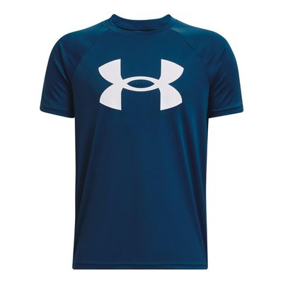 Under Armour Boys Tech Big Logo Short Sleeve T-Shirt, (426) Varsity Blue / / White, X-Small