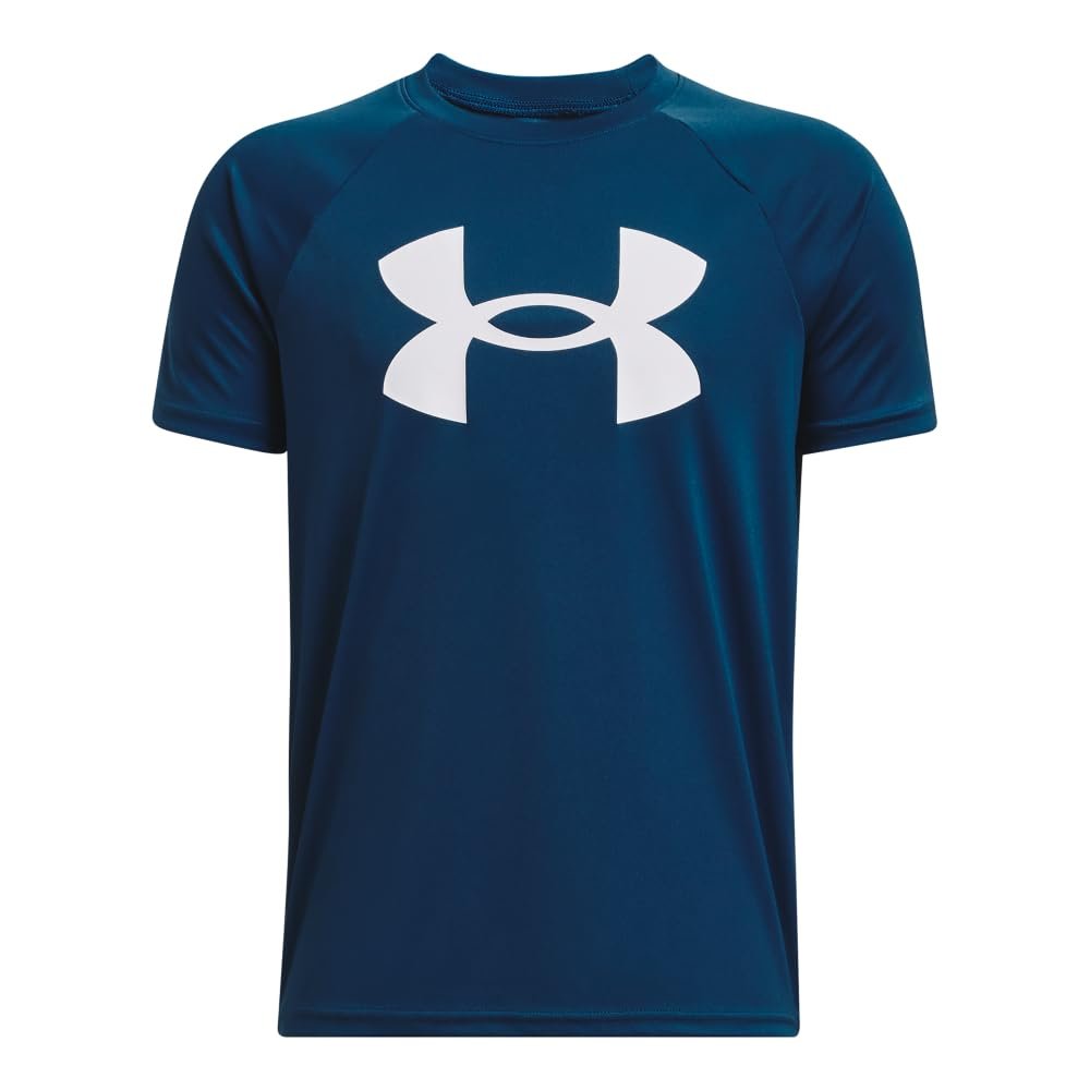 Under Armour Boys Tech Big Logo Short Sleeve T-Shirt, (426) Varsity Blue / / White, X-Small