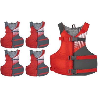 Stohlquist Fit Adult PFD Life Vest Pack of 4 + Stohlquist FIT Youth High Mobility PFD Life Jacket Vest