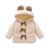 Toddler Girls Thick Woolen Coat Winter Cute Plus Fluffy Hooded Coat Bear Ears Bow Jacket Outwear (White, 18-24 Months) view 1