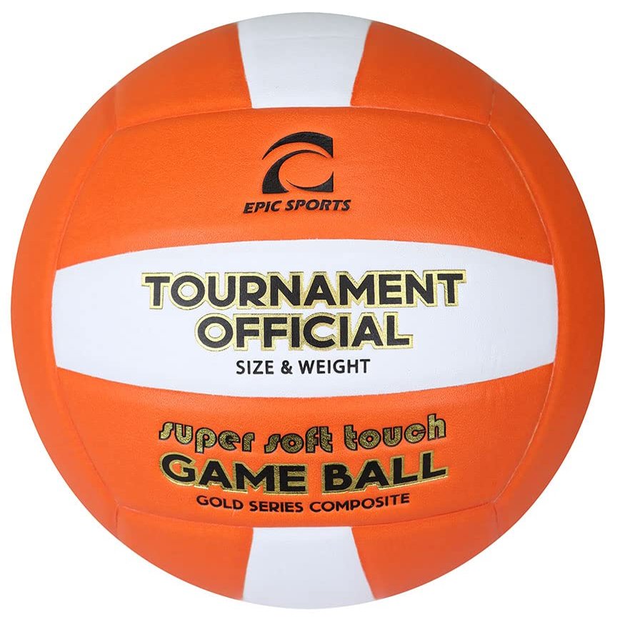 Epic Gold Series Tournament Official Game Orange/White Volleyball (24-Colors Available) Official Size