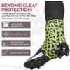 Exxact Sports Spats Football Cleat Covers - Keep Your Laces Tied and Cleats Clean, Football Spats for Cleats, Perfect for Baseball, Soccer, Lacrosse, Hockey (Neon Green, X-Large) view 2