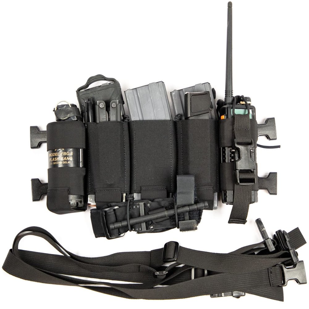 DR Chest Rig, Made in USA, Black, Low-Profile, Tactical Vest