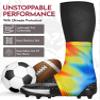 Exxact Sports Spats Football Cleat Covers - Keep Your Laces Tied and Cleats Clean, Football Spats for Cleats, Perfect for Baseball, Soccer, Lacrosse, Hockey (Rainbow, Large) view 3