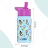 Wildkin Kids 14oz Stainless Steel Water Bottle  BPA-Free, Leakproof, Insulated, Easy-Clean - Mermaids view 3