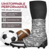 Exxact Sports Spats Football Cleat Covers - Keep Your Laces Tied and Cleats Clean, Football Spats for Cleats, Perfect for Baseball, Soccer, Lacrosse, Hockey (Grey CAMO, X-Large) view 3