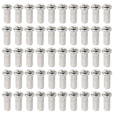 NineFit Basics Lightweight Bicycle Spoke Caps Bike Spoke Nipples for Cycling Equipment 50 Pieces (Silver 13mm)