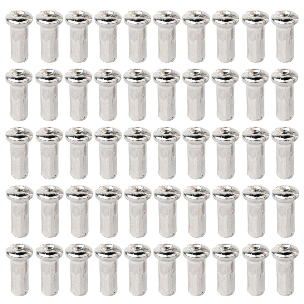 NineFit Basics Lightweight Bicycle Spoke Caps Bike Spoke Nipples for Cycling Equipment 50 Pieces (Silver 13mm)