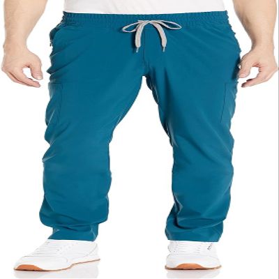 WonderWink Renew Men's Straight Slim Scrub Pant, Teal Blue, 2XL