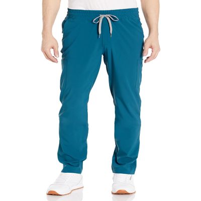 WonderWink Renew Men's Straight Slim Scrub Pant, Caribbean, 2XL Tall