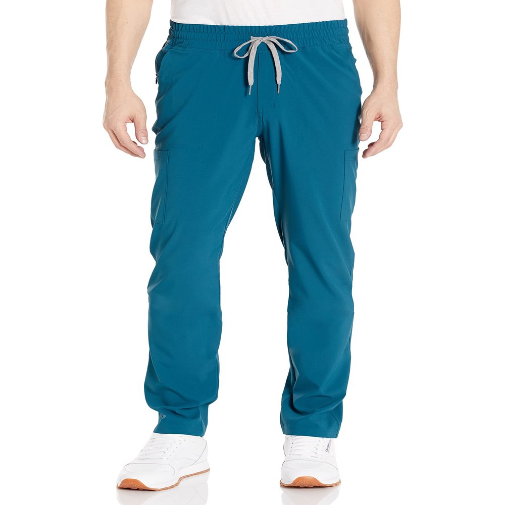 WonderWink Renew Men's Straight Slim Scrub Pant, Caribbean, 2XL Tall