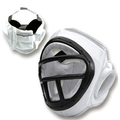 PFG Essential Caged Headgear for Boxing MMA Muay Thai Karate Training Kids Adults (White, CH)