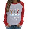 Dear Santa Just Bring Wine Shirts Womens Christmas Graphic T-Shirt O-Neck Sweatshirt Patchwork Blouse 2025 Xmas Tops view 1