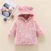 Kids Coat Winter Jacket Girls Boys Hooded Soild Cartoon Ears Toddler Outwear Windproof Warm Girls Vest (Pink, 3-4 Years) view 4