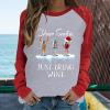 Dear Santa Just Bring Wine Shirts Womens Christmas Graphic T-Shirt O-Neck Sweatshirt Patchwork Blouse 2025 Xmas Tops view 2