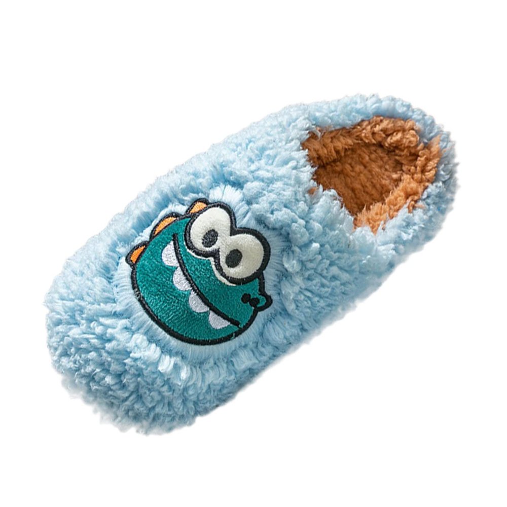 Slippers for Men Moccasins Leather Men Winter Home Cotton Slides Christmas Antlers Print Thermal (6-Light Blue, 7.5)